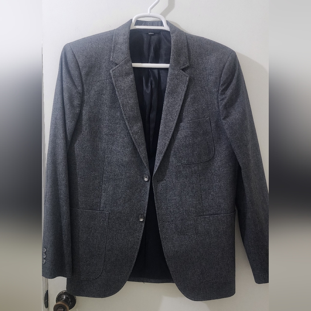 Vince Classic Gray Men's Blazer, Size 44, Cotton.